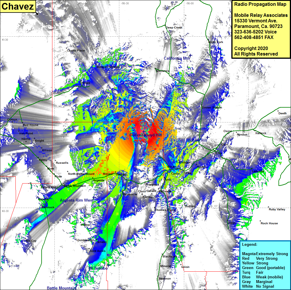 heat map radio coverage Chavez